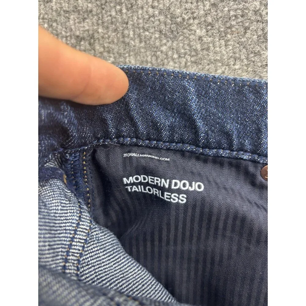 7 For All Mankind Dojo Tailorless Jeans Womens 27 Dark Wash High Rise Wide Leg - Picture 8 of 10